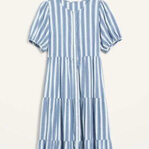Old Navy Blue and White Striped Midi Dress